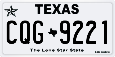 TX license plate CQG9221