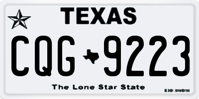 TX license plate CQG9223