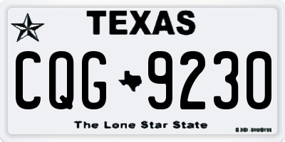 TX license plate CQG9230
