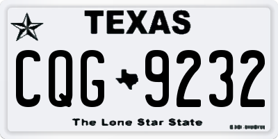 TX license plate CQG9232