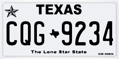 TX license plate CQG9234