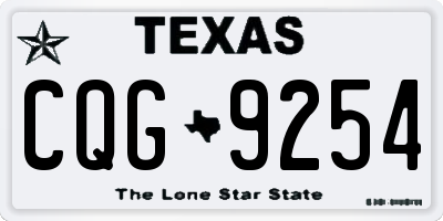 TX license plate CQG9254