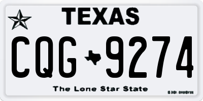 TX license plate CQG9274