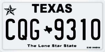 TX license plate CQG9310