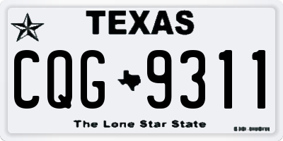 TX license plate CQG9311
