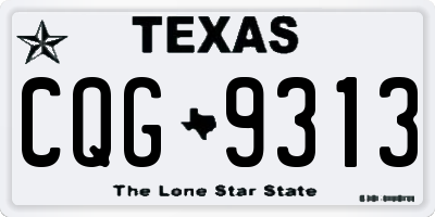 TX license plate CQG9313