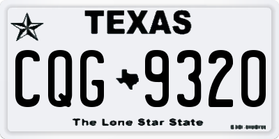TX license plate CQG9320