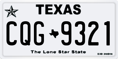 TX license plate CQG9321
