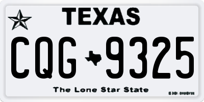 TX license plate CQG9325