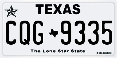 TX license plate CQG9335