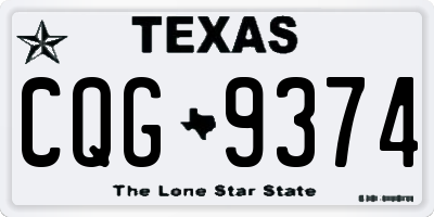 TX license plate CQG9374