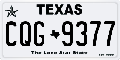 TX license plate CQG9377