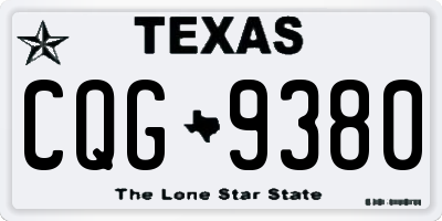TX license plate CQG9380