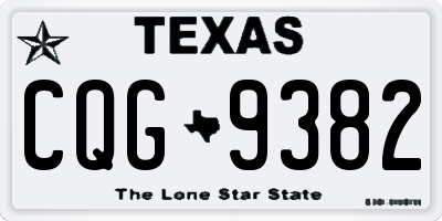 TX license plate CQG9382