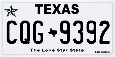 TX license plate CQG9392