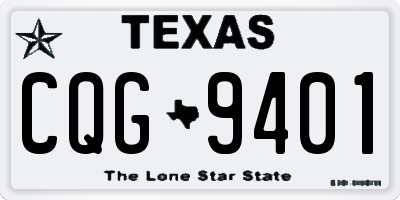TX license plate CQG9401