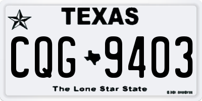 TX license plate CQG9403