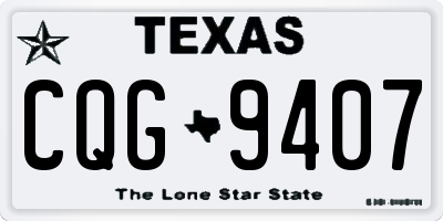 TX license plate CQG9407