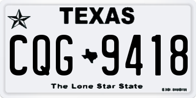 TX license plate CQG9418