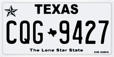 TX license plate CQG9427