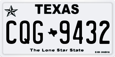 TX license plate CQG9432