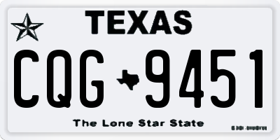 TX license plate CQG9451