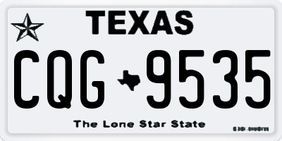 TX license plate CQG9535