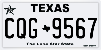 TX license plate CQG9567