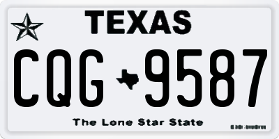 TX license plate CQG9587