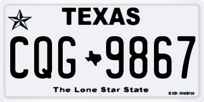 TX license plate CQG9867