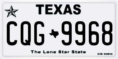 TX license plate CQG9968