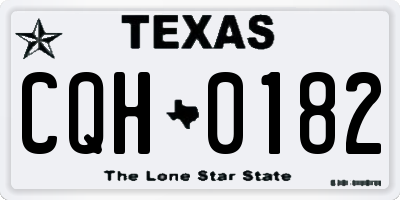 TX license plate CQH0182