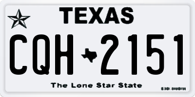TX license plate CQH2151
