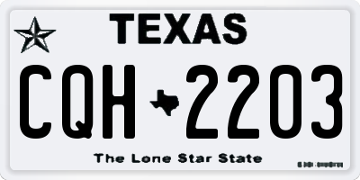 TX license plate CQH2203