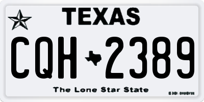 TX license plate CQH2389
