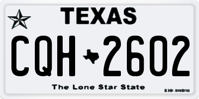 TX license plate CQH2602