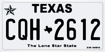 TX license plate CQH2612
