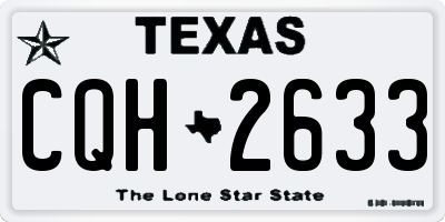 TX license plate CQH2633
