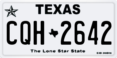 TX license plate CQH2642