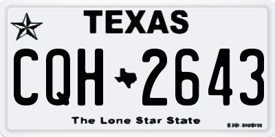 TX license plate CQH2643