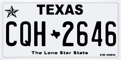 TX license plate CQH2646