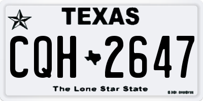 TX license plate CQH2647