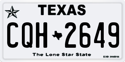 TX license plate CQH2649