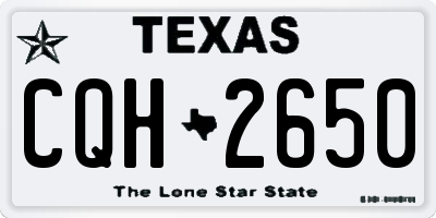 TX license plate CQH2650