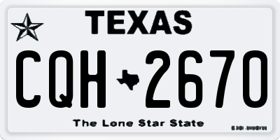 TX license plate CQH2670