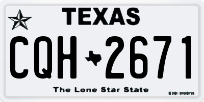 TX license plate CQH2671