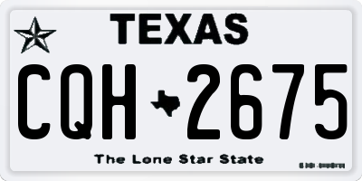 TX license plate CQH2675