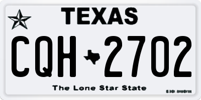 TX license plate CQH2702