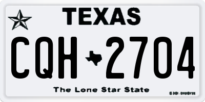 TX license plate CQH2704