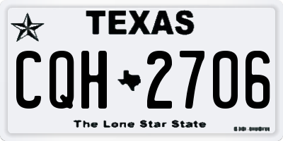 TX license plate CQH2706